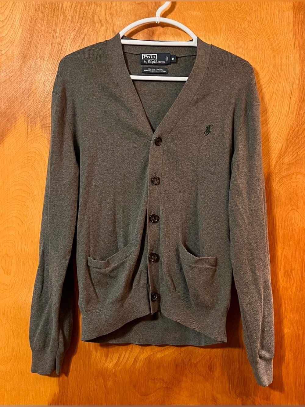 Polo by Ralph Lauren Men’s Gray Button Up Cardigan w/Pockets Size Medium